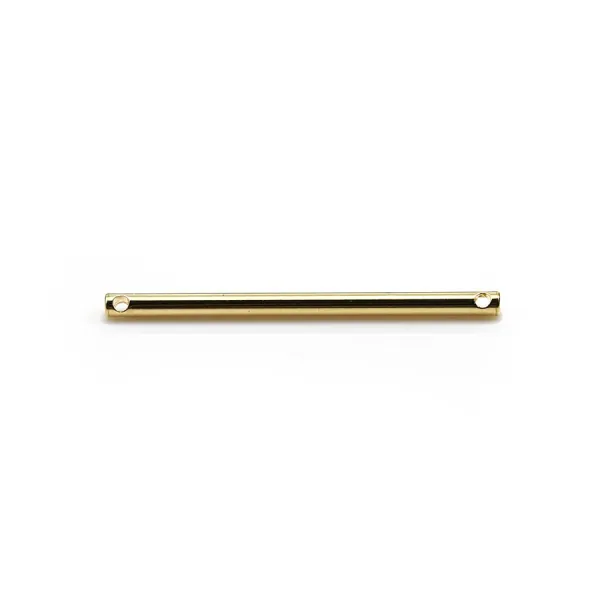 Intercalaire en forme de tube 2x35mm , plaqué par "flash" or sur laiton x 4pcs