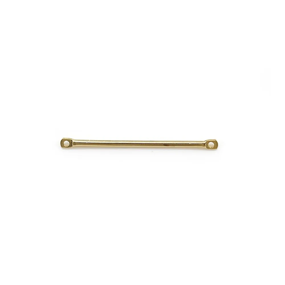 Intercalaire en forme de tube 1.5x30mm , plaqué par "flash" or sur laiton x  10pcs