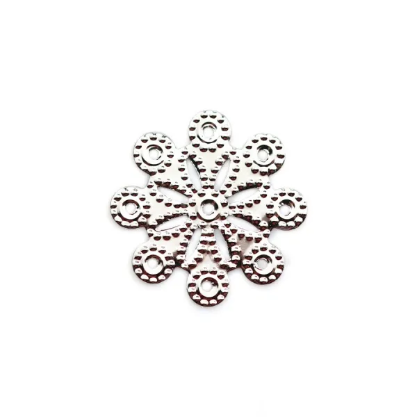 Intercalaire en forme flocon de neige 18mm, plaqué par "flash" or sur laiton x 2pcs