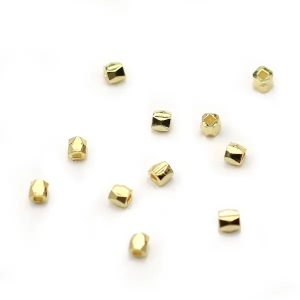 Perle à facette Plaqué par "flash" or sur laiton x 20pcs