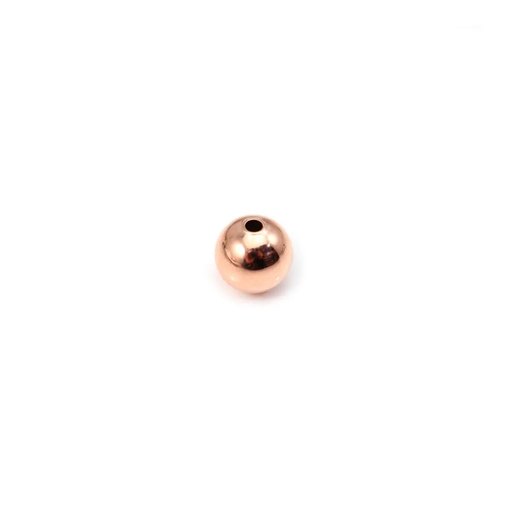 Boule Plaquée par "flash" or rose sur laiton 1.4x5mm x 10pcs