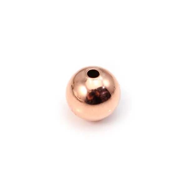 Boule dorée rose sur laiton 1.7x10mm x 2pcs