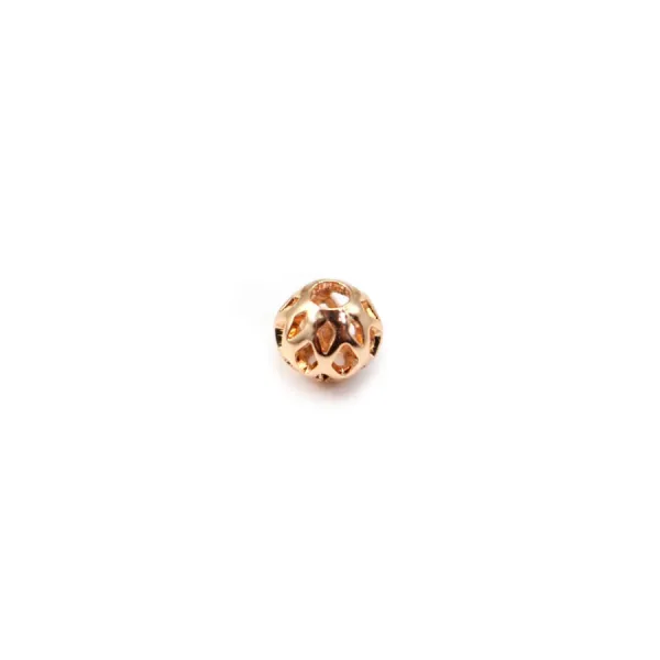 Boule ajourée  dorée sur laiton 5.5mm x 4pcs