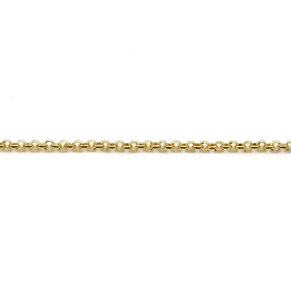 Chaîne en maille jaseron, en flash or, maille mesurant 1.7mm x 1M