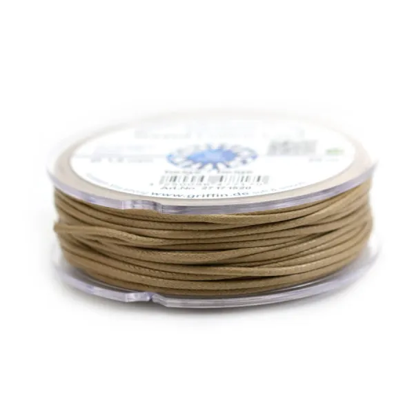Cordonnet coton ciré beige 1.5mm  x 20m