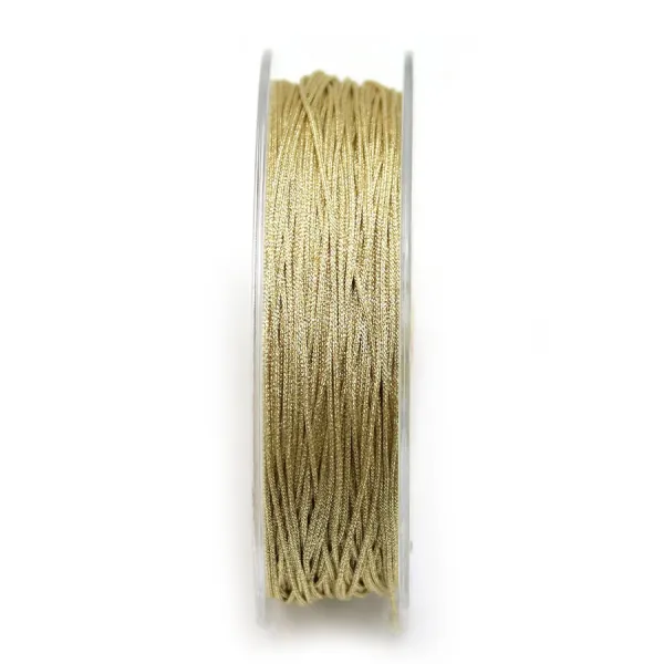 Fil polyester de couleur beige clair pailleté, 0.8mm x 29m