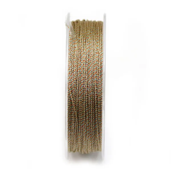 Fil polyester de couleur multicolore et pailleté 0.8mm x 29m