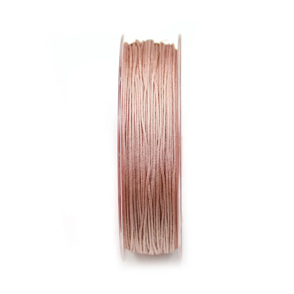 Fil polyester de couleur rose poudré, 0.8mm x 30m