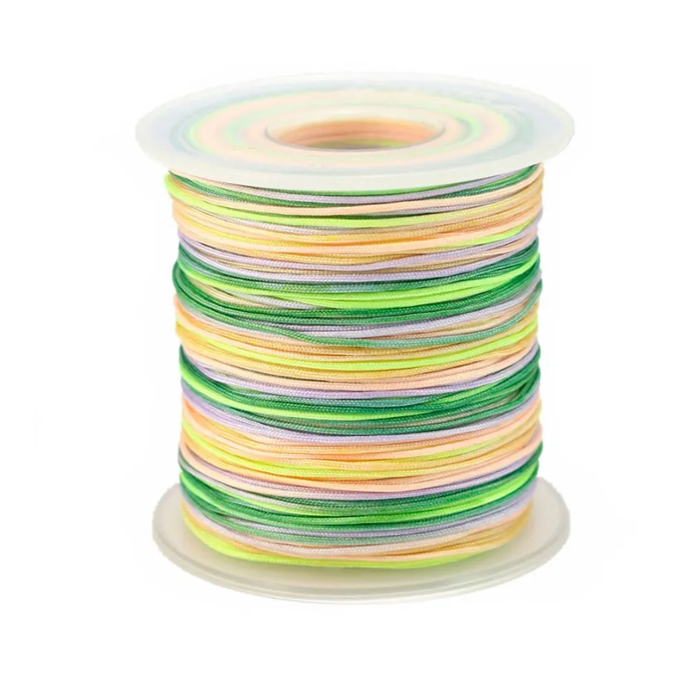 Fil polyester multicolore ton jaune vert  0.8 mm x 5m