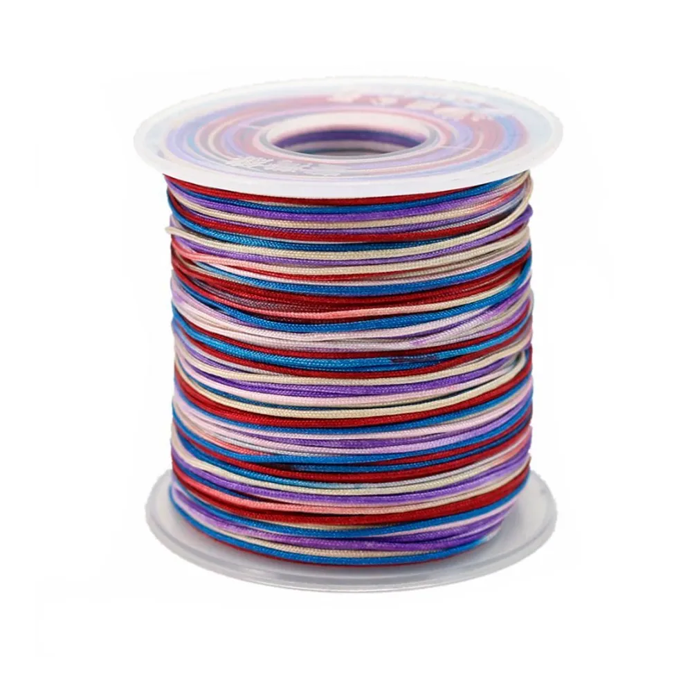 Fil polyester multicolore ton bleu rouge 0.8 mm x 100m