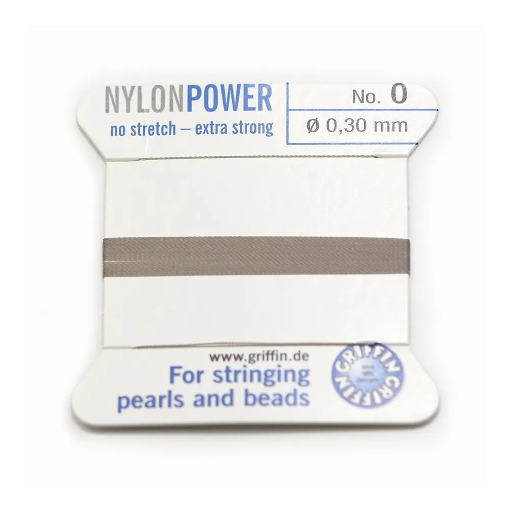 Fil power nylon avec aiguille inclus, de couleur grise x 2m