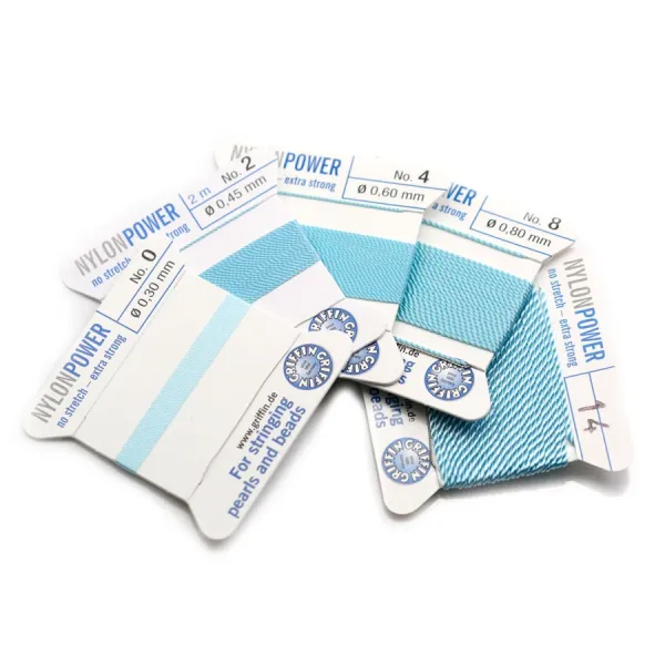 Fil power nylon avec aiguille inclus, de couleur turquoise x 2m