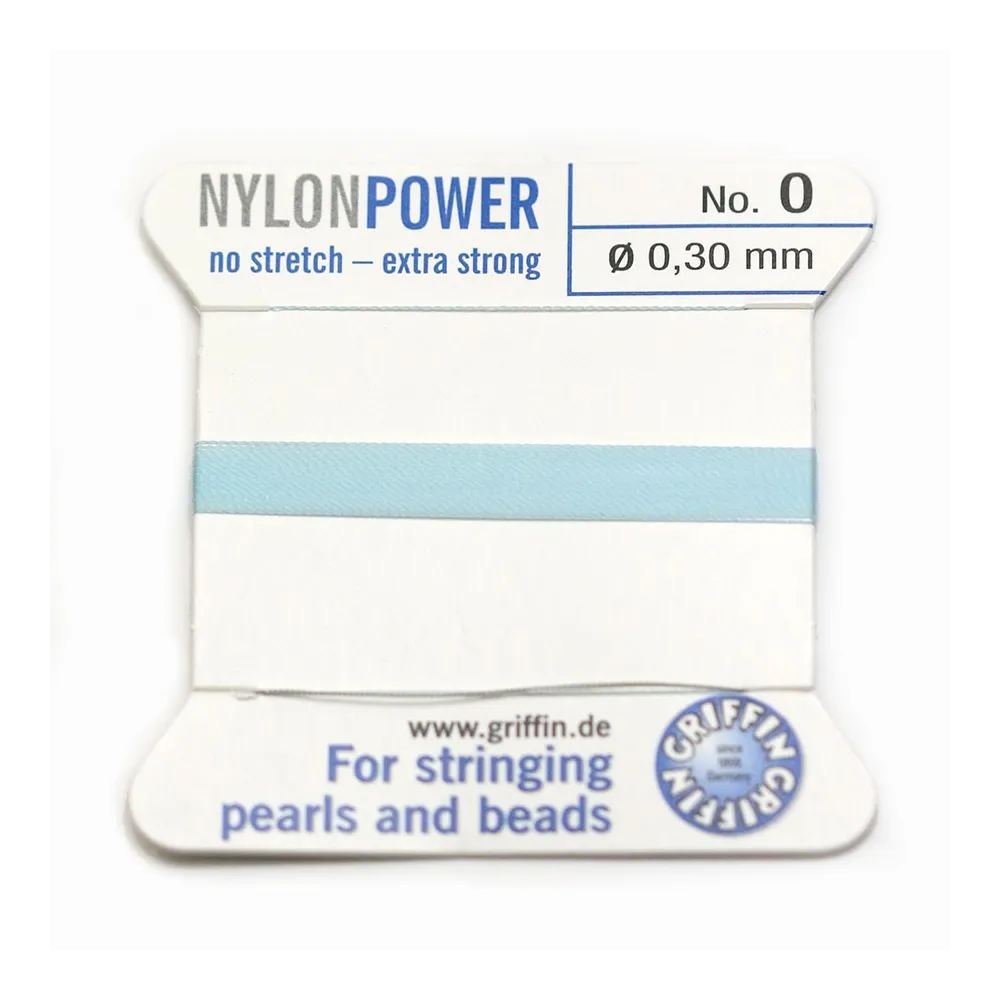 Fil power nylon avec aiguille inclus, de couleur turquoise x 2m