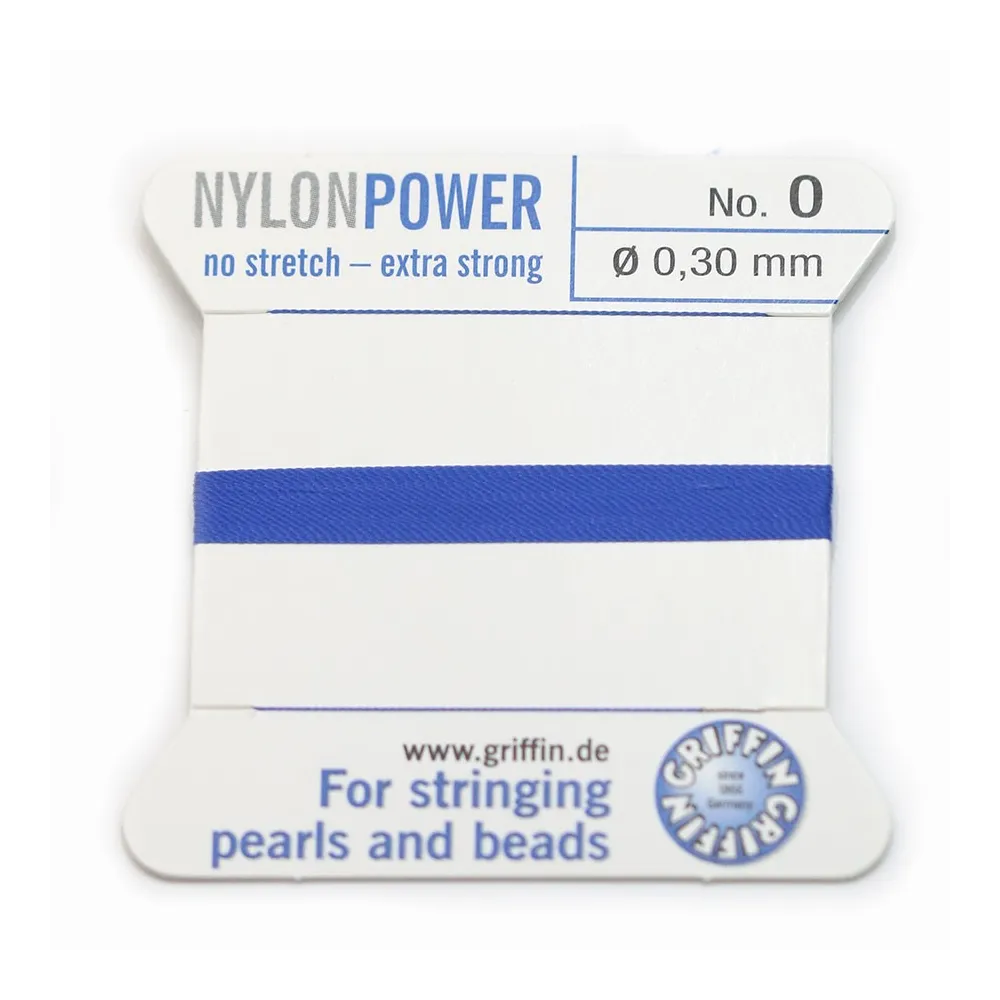 Nylon power wire with needle included, in navy blue color x 2m