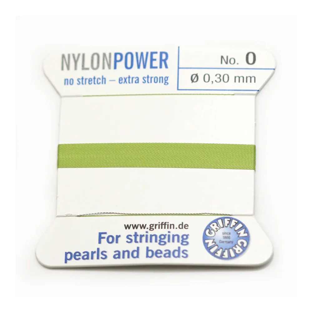 Fil power nylon avec aiguille inclus, de couleur vert x 2m