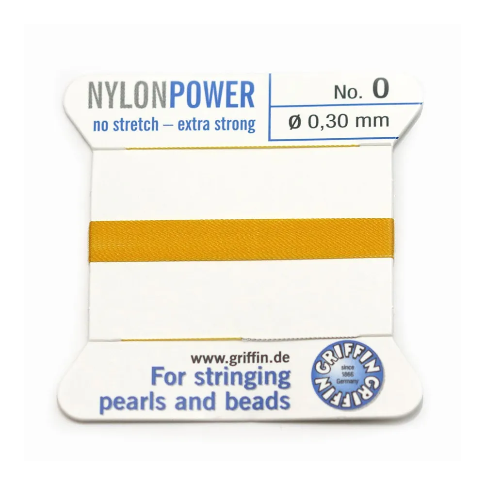 Fil power nylon avec aiguille inclus, de couleur moutarde x 2m