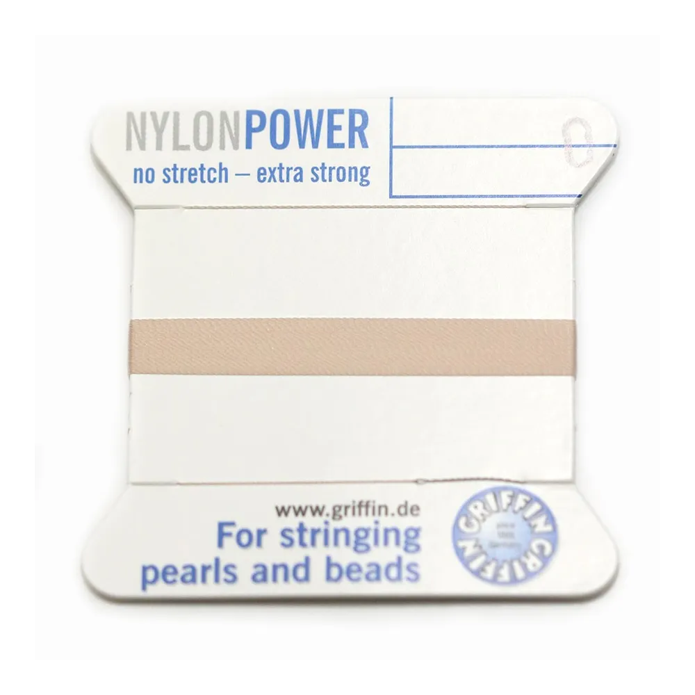 Fil power nylon avec aiguille inclus, de couleur rose pâle x 2m