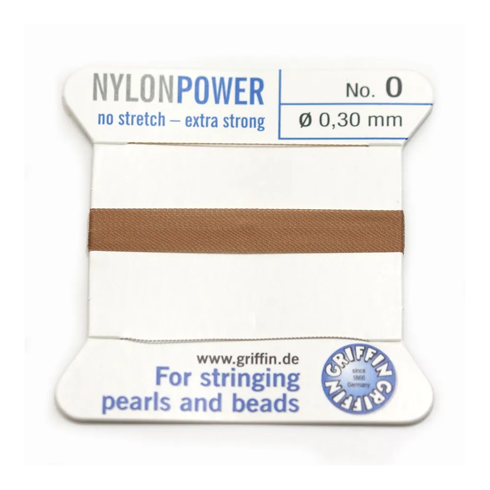 Fil power nylon avec aiguille inclus, de couleur beige x 2m