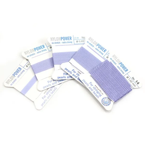 Fil power nylon avec aiguille inclus, de couleur lilas x 2m