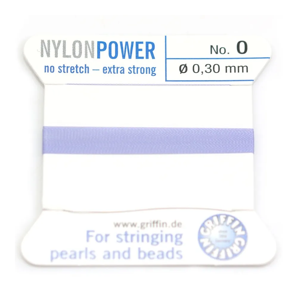 Fil power nylon avec aiguille inclus, de couleur lilas x 2m