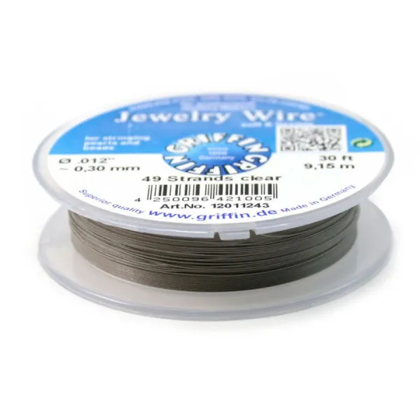 Fil cablé 49 brins gainé nylon 0.3mm x 9.15m