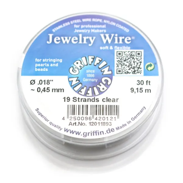 Fil cablé 19 brins gainé nylon 0.45mm x 9.15m