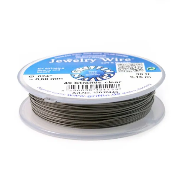 Fil cablé 49 brins gainé nylon 0.6mm x 9.15m