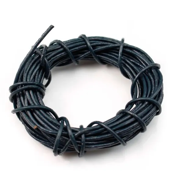 Fil en cuir bleu nuit 1.5mm x 1m 