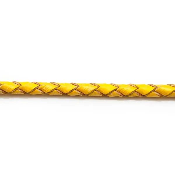 Golden Braided leather cord 3.0mm  x 50cm