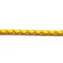 Cordon cuir tressé dorée claire 3.0mm x 50cm