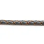 Cordon cuir tressé bleu nuit 3.0mm x 50cm