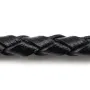 Cordon cuir tressé noir 6.0mm x 50cm