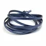 Cuir synthétique, de forme plate, de couleur bleu irisé, 3mm x 90cm
