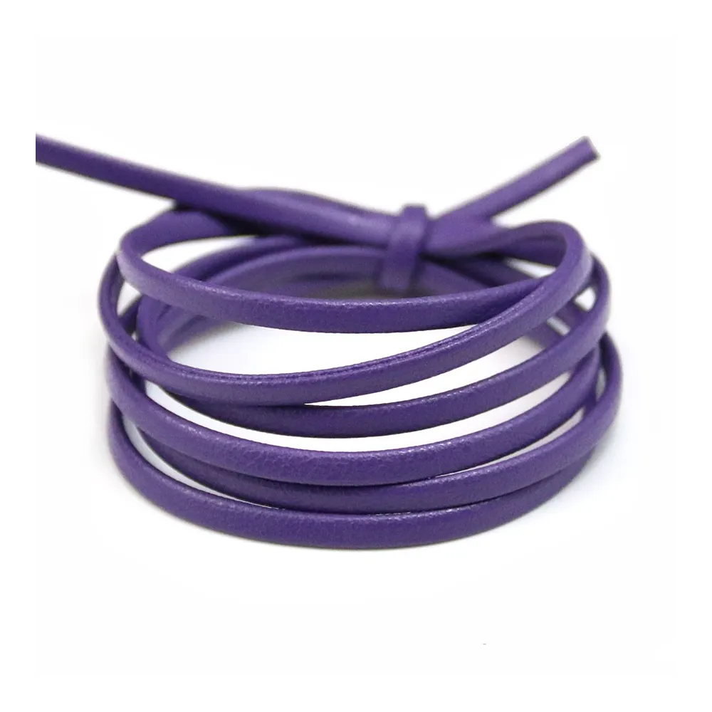 Cuir synthétique, de forme plate, de couleur violet, 3mm x 90cm