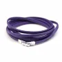 Synthetic leather, in flat shape, in violet color, 3mm x 90cm