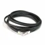 Cuir synthétique, de forme plate, de couleur noire, 3mm x 90cm