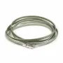 Cuir synthétique, de forme plate, de couleur gris vert, 3mm x 90cm