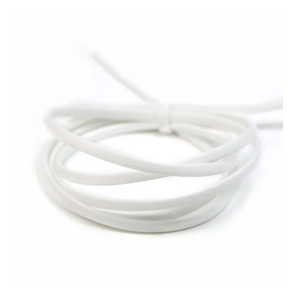 Cuir synthétique, de forme plate, de couleur blanc, 3mm x 90cm