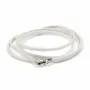 Synthetic leather, in flat shape, in white color, 3mm x 90cm