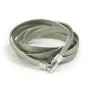 Cuir synthétique, de forme plate, de couleur gris-vert, 5mm x 90cm