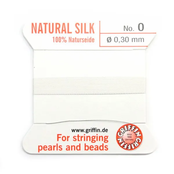 Fil du soie 0.3mm blanc x 2m