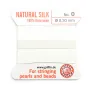 Silk bead cord 0.3mm white x 2m