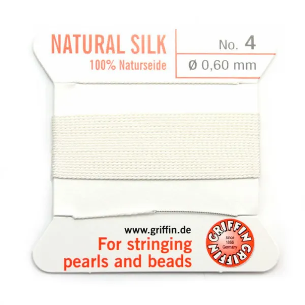 Fil du soie 0.6mm blanc x 2m