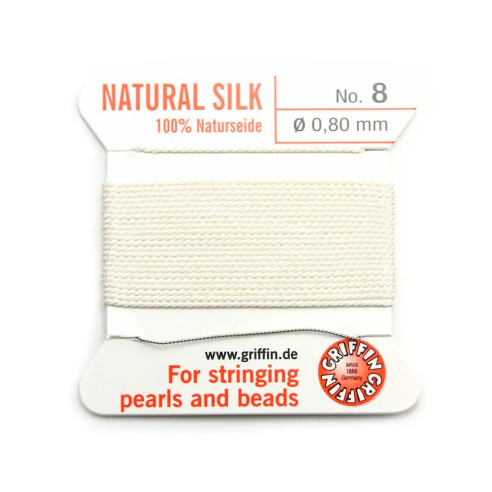 Fil du soie 0.8mm blanc x 2m