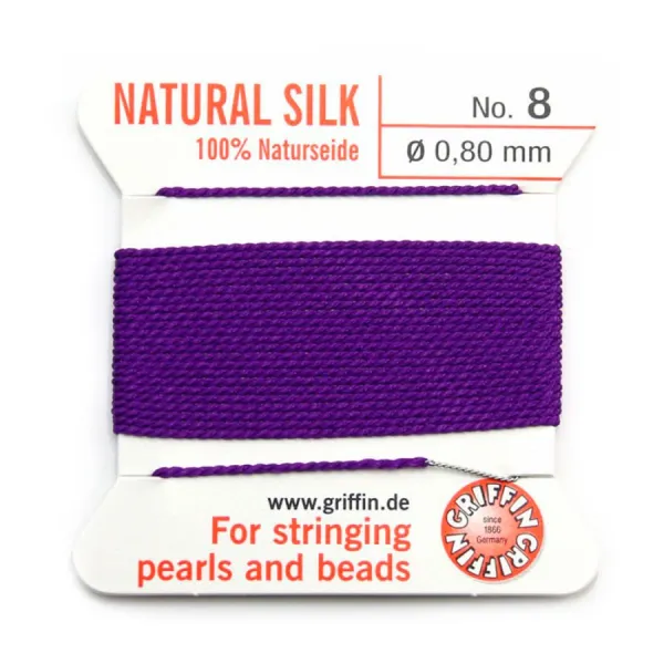Fil du soie 0.8mm améthyste x 2m
