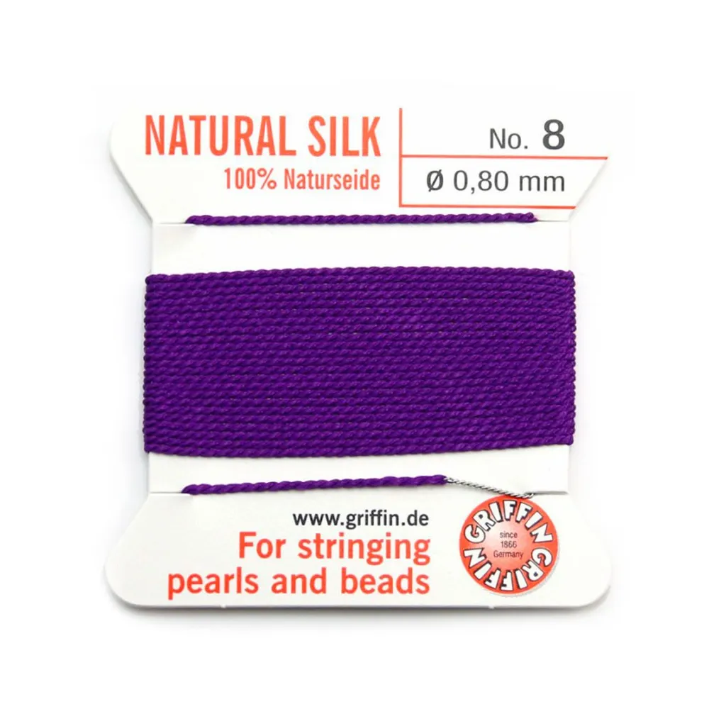 Fil du soie 0.8mm améthyste x 2m