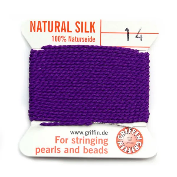 Silk bead cord 1.02mm  amethyste x 2m