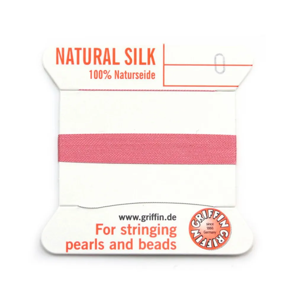 Silk bead cord 0.3mm dark pink x 2m