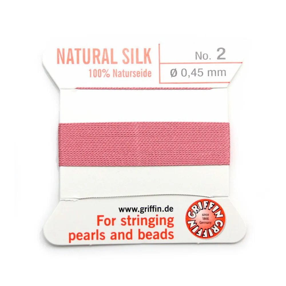 Fil du soie 0.45mm rose foncé x 2m