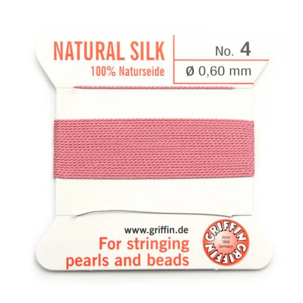 Fil du soie 0.6mm rose foncé x 2m